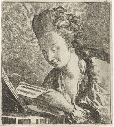 Jeune femme lisant une partition - Theodorus de Roode