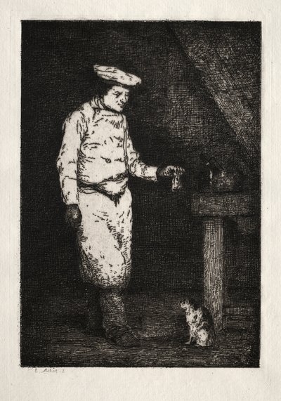 Le déjeuner du chat - Theodule Ribot