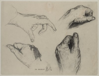 Étude de mains (recto) - Theodule Ribot