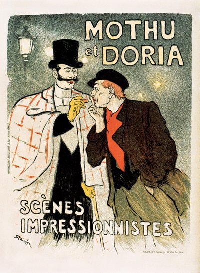 Affiche publicitaire pour les chanteurs Mothu & Doria - Théophile Alexandre Steinlen