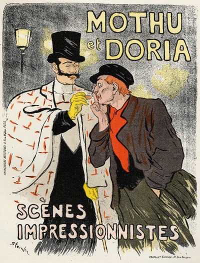 Art. Divertissement. Les chanteurs Mothu et Doria. Affiche par Steinlen, France - Théophile Alexandre Steinlen