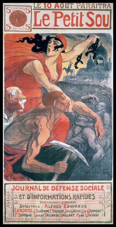 Couverture Art Nouveau par Steinlen, pour un magazine français 