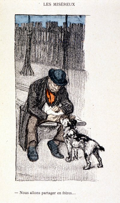 Les Miséreux : Nous partagerons comme des frères (Maître et son chien) - dans "Dans la vie" par Steinlen - Théophile Alexandre Steinlen