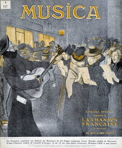 Fêtes nocturnes à Montmartre. Couverture de Steinlen pour le magazine "Musica" de novembre 1908. - Théophile Alexandre Steinlen