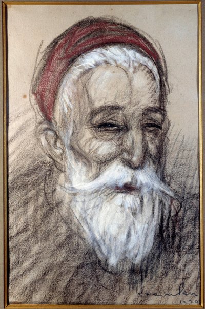 Portrait du politicien français Anatole France (1844-1924) Dessin à la craie de Théophile Alexandre Steinlen (1859-1923) 1920 Vernon, Musée Poulain - Théophile Alexandre Steinlen