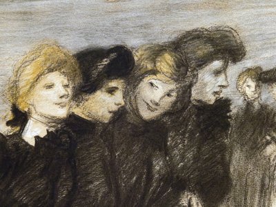 La sortie des midinettes (détail) - Théophile Alexandre Steinlen