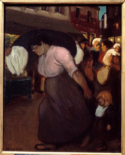 La machine à laver. Peinture de Théophile Alexandre Steinlen (1859 - 1923), XXe siècle. Huile sur toile. Vernon, Musée Poulain - Théophile Alexandre Steinlen