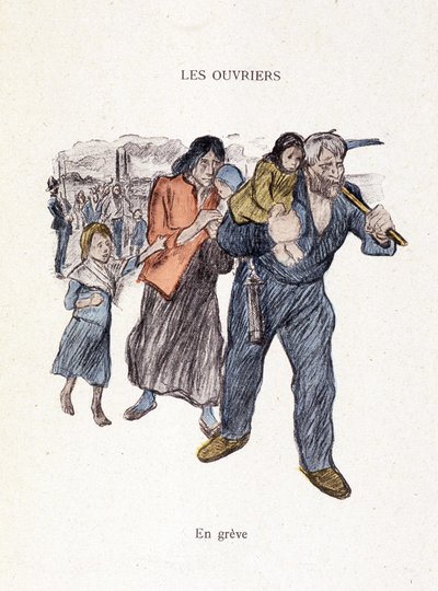 Travailleurs : en grève dans "Dans la vie" par Steinlen 1901 - Théophile Alexandre Steinlen