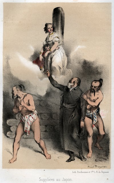 Sébastien Kimura marchant vers son bûcher, 1845 - Theophile Evariste Fragonard