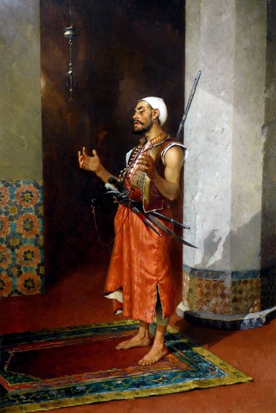 Garde turc priant, fin 19e-début 20e siècle - Theophile Marie Francois Lybaert