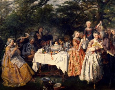 Pique-nique à la campagne, dans le jardin d