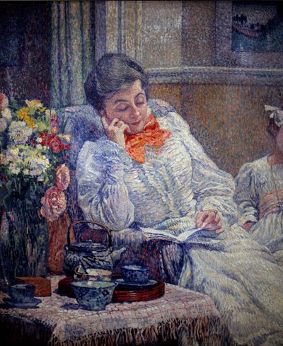 Belle époque: Femme lisant - Théo van Rysselberghe