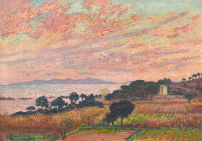 La baie au coucher du soleil Saint Clair, 1916 - Théo van Rysselberghe