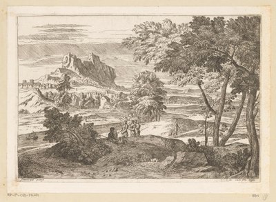Paysage arcadien avec figures et lapins - Théodore