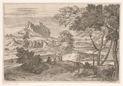 Paysage arcadien avec figures et lapins, Suite de Paysages (titre de la série) - Théodore