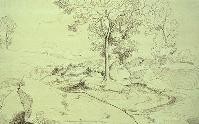 Vue de la Serpentara entre Olivano et Civitella - Théodore Caruelle d