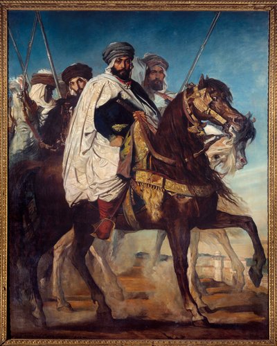Ali Ben Ahmed, dernier calife de Constantine et chef de la tribu Harakta suivi de son escorte devant Constantine - Théodore Chassériau