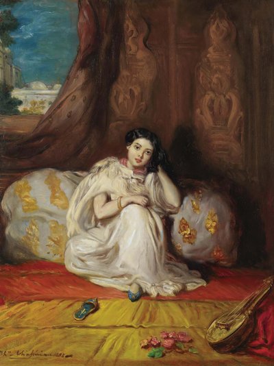Jeune fille mauresque, assise dans un riche intérieur Almée, 1853 - Théodore Chassériau