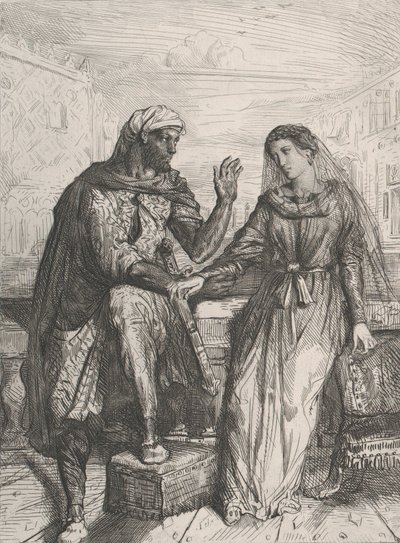 Elle me remercia : planche 2 de Othello Acte 1, Scène 3, 1844 - Théodore Chassériau