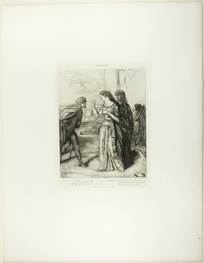 Soyez donc joyeux Cassio, planche 6 (acte 3, scène 3) de Othello - Théodore Chassériau