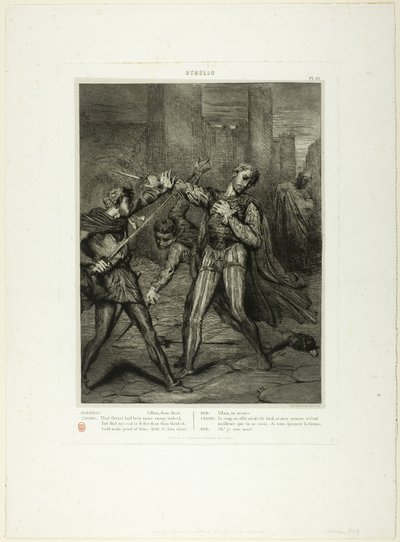Vilain, tu meurs, planche dix de Othello - Théodore Chassériau