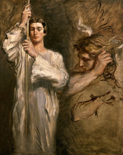Jeune homme tenant une croix - Théodore Chassériau