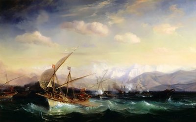 Andrea Doria dispersant la flotte espagnole avant l