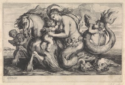 Triomphe de Galatée (Mythologische figuren) - Théodorus van Kessel