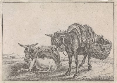 Deux mules - Théodorus van Kessel
