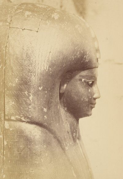 Gros plan du sarcophage de la reine Aah-Hotep (profil) - Théodule Devéria