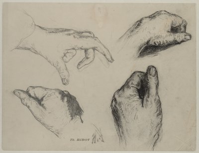 Étude de mains recto, XIXe siècle - Auguste Theodule Ribot