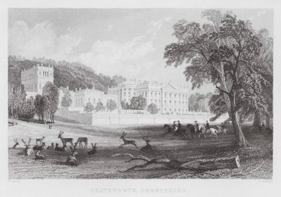 Chatsworth, Derbyshire (gravure) - Thomas (after) Allom