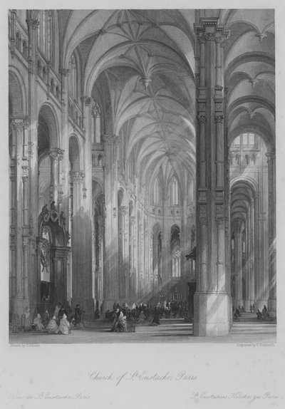 Église Saint-Eustache, Paris (gravure) - Thomas (after) Allom