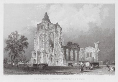 Abbaye de Croyland, Lincolnshire (gravure) - Thomas (after) Allom