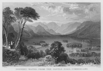 Derwent Water, depuis Castle Head, Cumberland - Thomas (after) Allom