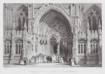 Entrée de la cathédrale de Lincoln - Thomas (after) Allom