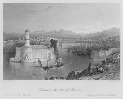 Entrée du Port de Marseille (gravure) - Thomas (after) Allom