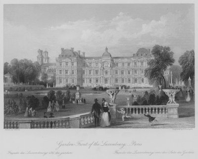 Façade du Jardin du Luxembourg, Paris (gravure) - Thomas (after) Allom