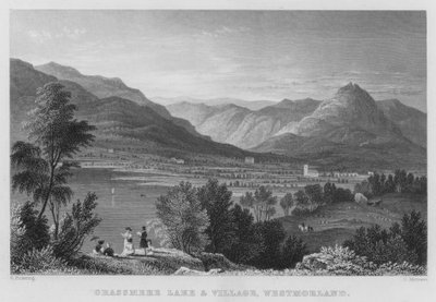 Lac et village de Grassmere, Westmorland - Thomas (after) Allom