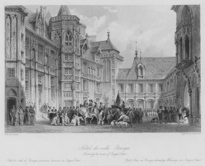 Hôtel-de-ville, Bourges, anciennement la maison de Jacques Cœur (gravure) - Thomas (after) Allom