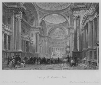 Intérieur de la Madeleine, Paris (gravure) - Thomas (after) Allom