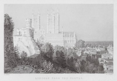 Lincoln depuis le château (gravure) - Thomas (after) Allom