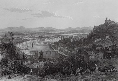 Lyon, depuis La Croix Rousse - Thomas (after) Allom