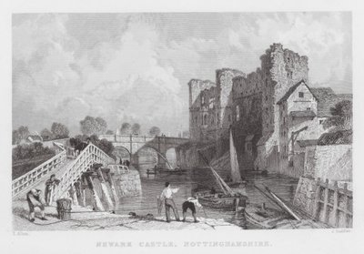 Château de Newark, Nottinghamshire (gravure) - Thomas (after) Allom
