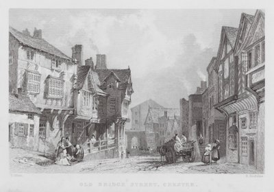 Old Bridge Street, Chester - Thomas (after) Allom