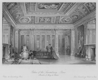 Palais du Luxembourg, Paris, Boudoir de Marie de Médicis (gravure) - Thomas (after) Allom