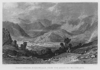 Rossthwaite, Borrowdale, depuis la route vers Watenlath - Thomas (after) Allom