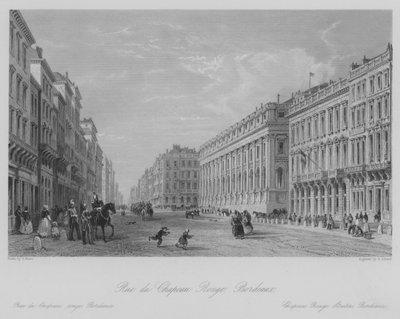 Rue du Chapeau Rouge, Bordeaux (gravure) - Thomas (after) Allom