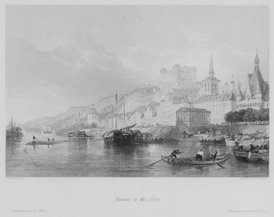 Saumur, sur la Loire (gravure) - Thomas (after) Allom