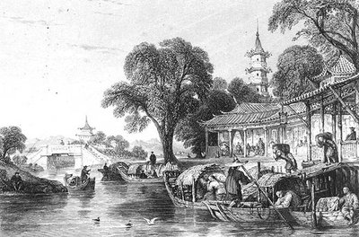 Fermes de Soie à Hoo-Chen, gravé par J. Tingle - Thomas (after) Allom